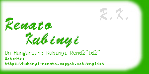 renato kubinyi business card